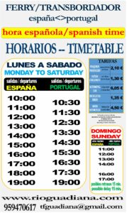 horarios tarifas ferry ayamonte portugal noviembre diciembre 2022